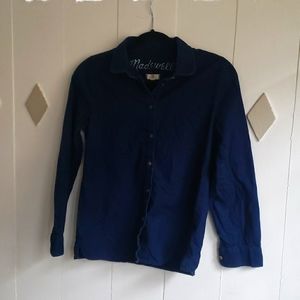 Madewell Peter Pan Collar Dark Wash Chambray